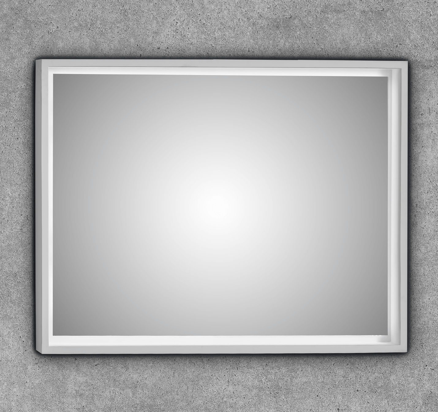 Espejo solid surface blanco con luz led Sabik - Espejo Baño