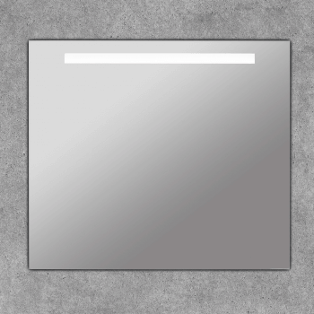 Espejo de baño cuadrado con franja luz led - Portia Basic